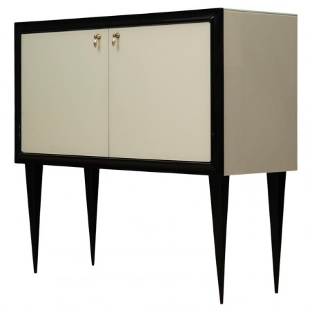 CR 195 Credenza in Vetro Laccato Color Crema, 1950