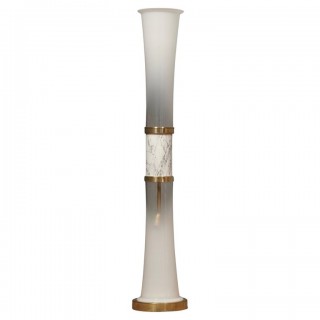 Lampada da terra bianca in vetro di Murano e marmo di Carrara, 1970