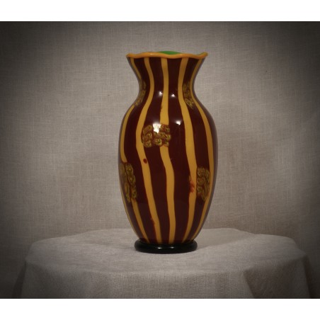 V 27 Vaso in vetro artistico con murrine di Murano, 1980