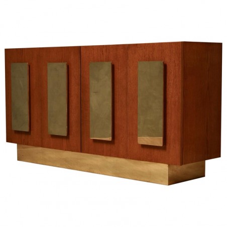 CR 205 Credenza in legno di frassino e ottone, 1980