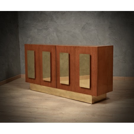 CR 205 Credenza in legno di frassino e ottone, 1980