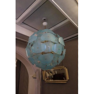 L65  Lampadario sputnik  in vetro di murano e ottone