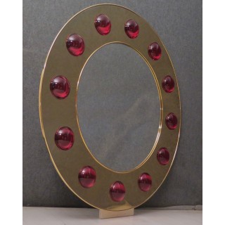 SP 30  Specchio di forma rotonda rivestito in ottone