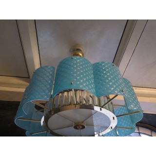 L 78  Lampadario in vero di Murano e ottone