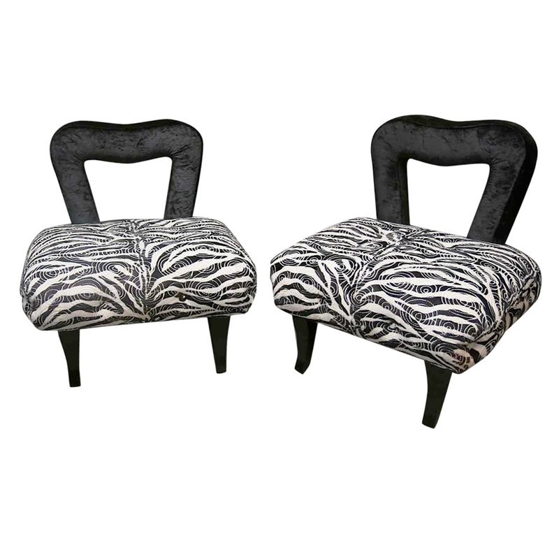 P 57 Poltroncine in velluto zebrato P 57 Poltroncine in velluto zebrato