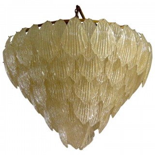 L 64  Lampadario in vetro di Murano color oro