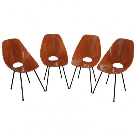 SD53  Set di quattro sedie in legno curvo