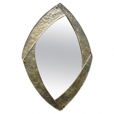 SP 46 Specchio da parete Mid-Century in ottone e vetro di Murano color argento, 2020