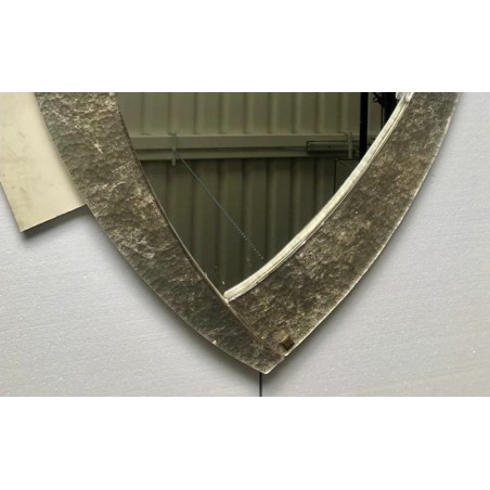 SP 46 Specchio da parete Mid-Century in ottone e vetro di Murano color argento, 2020