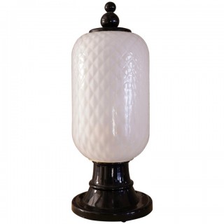 LT 111  Coppia di lampade in vetro di murano color bianco e nero